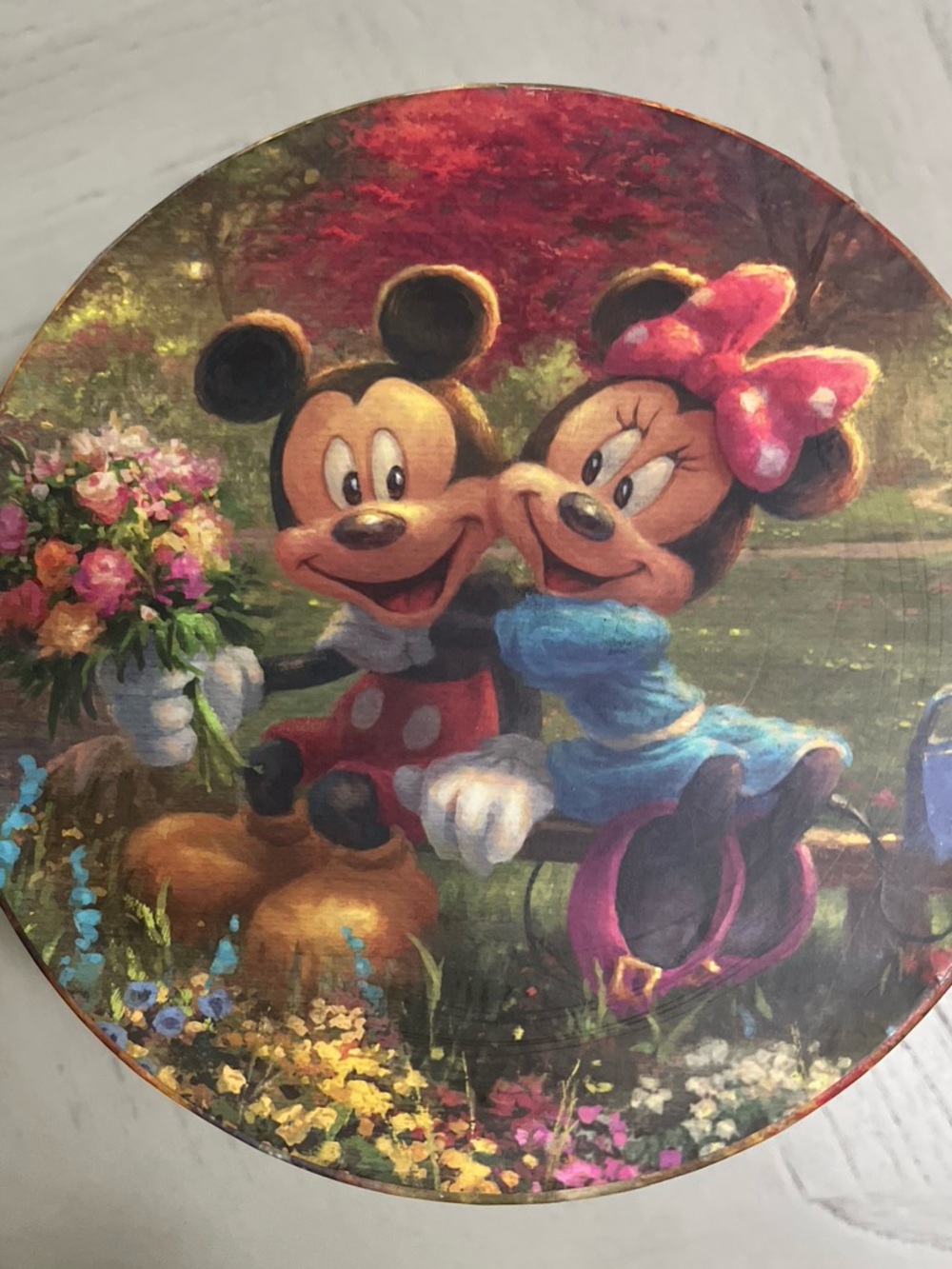 Disney Mickey & Minnie aThomas Kinkade design tea infusion Mug Blue, Green